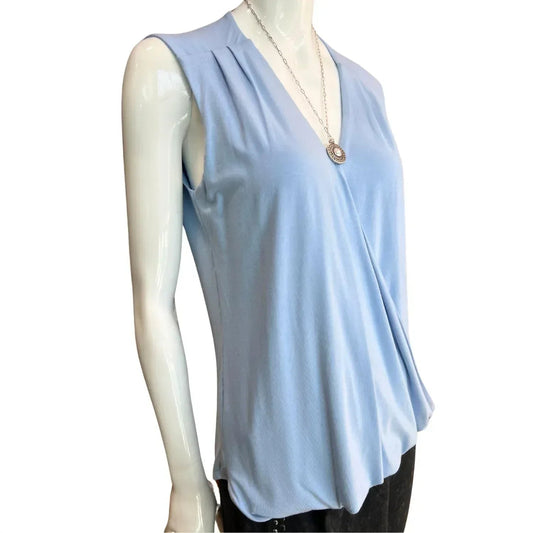 Women's Sleeveless V Neck Surplice Top