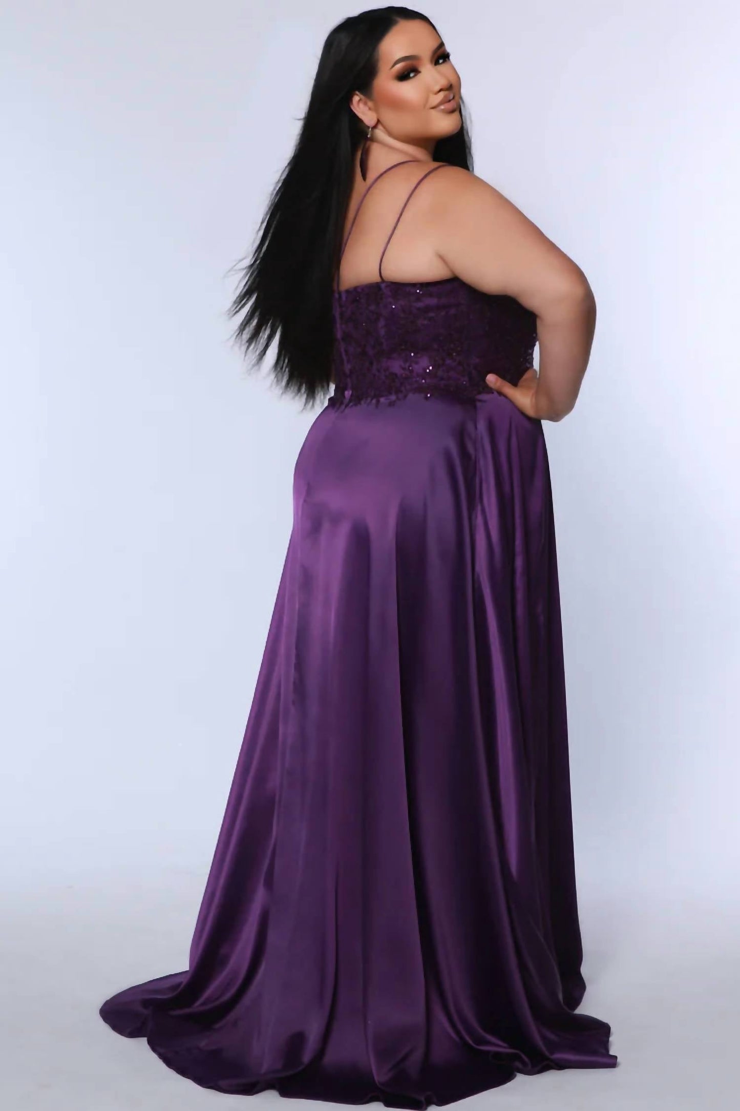 A-Linien Maxikleid mit hohem Schlitz