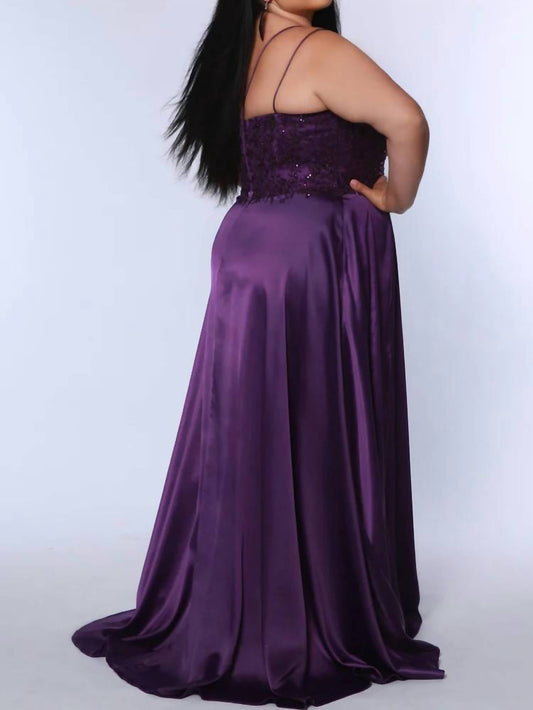 A-line High Slit Maxi Dress