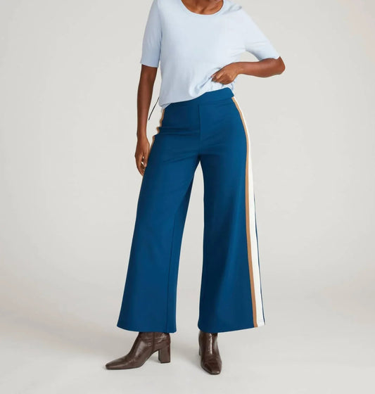 Stephanie Weite Hose mit Streifen aus Ponte-Material