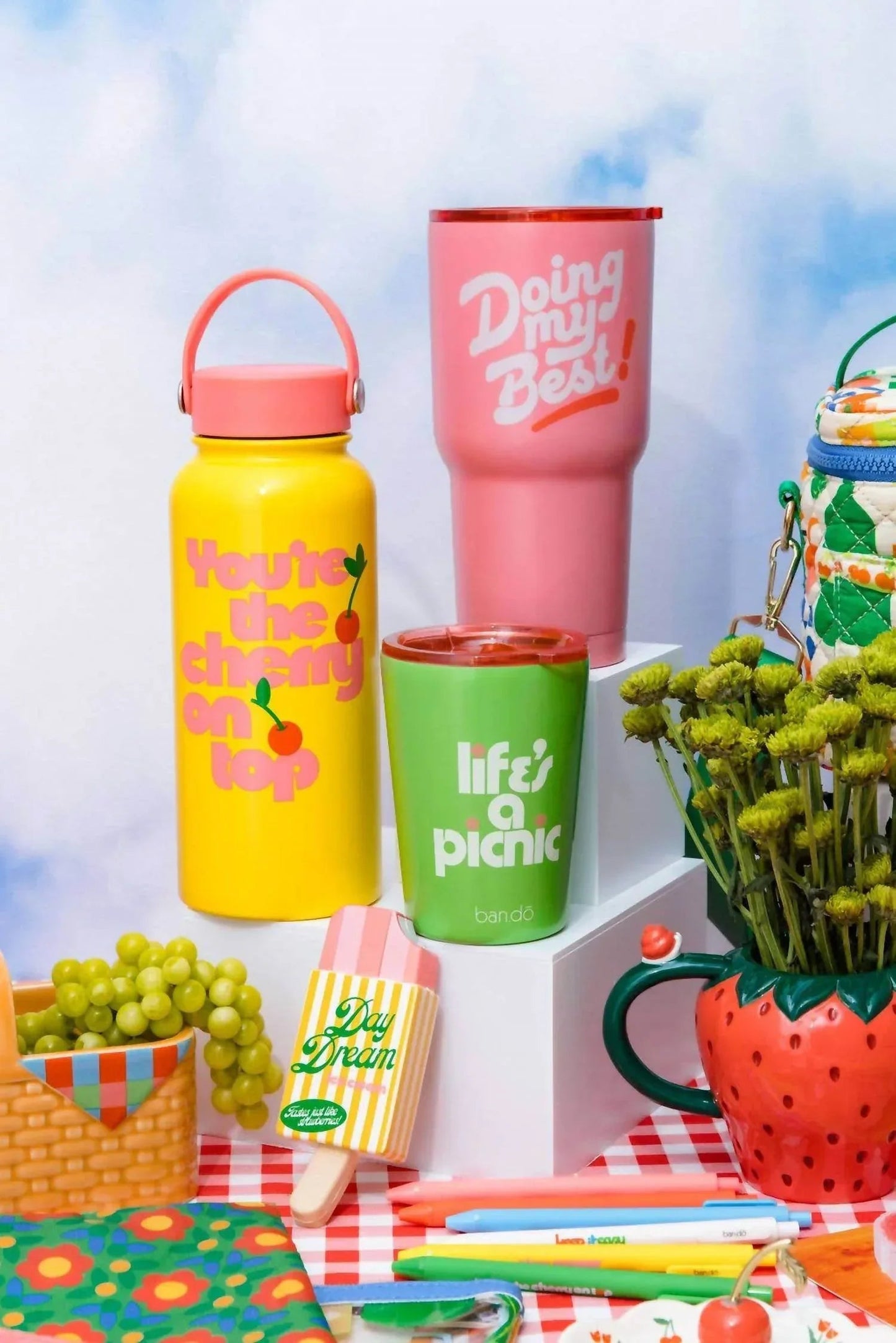 Unisex Edelstahl-Trinkflasche "Cherry On Top"