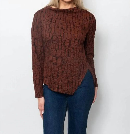 Crinkle Long Sleeve Top