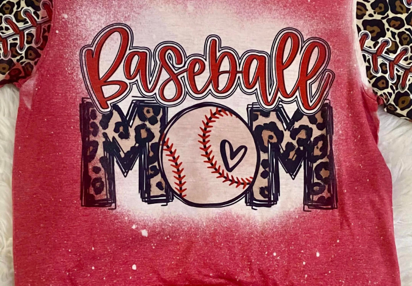 Damen Baseball Mama Bleached Grafik-T-Shirt