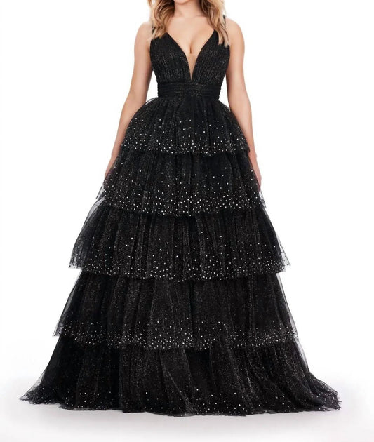 Glitzernder Tüll-Ballsaal-Kleid