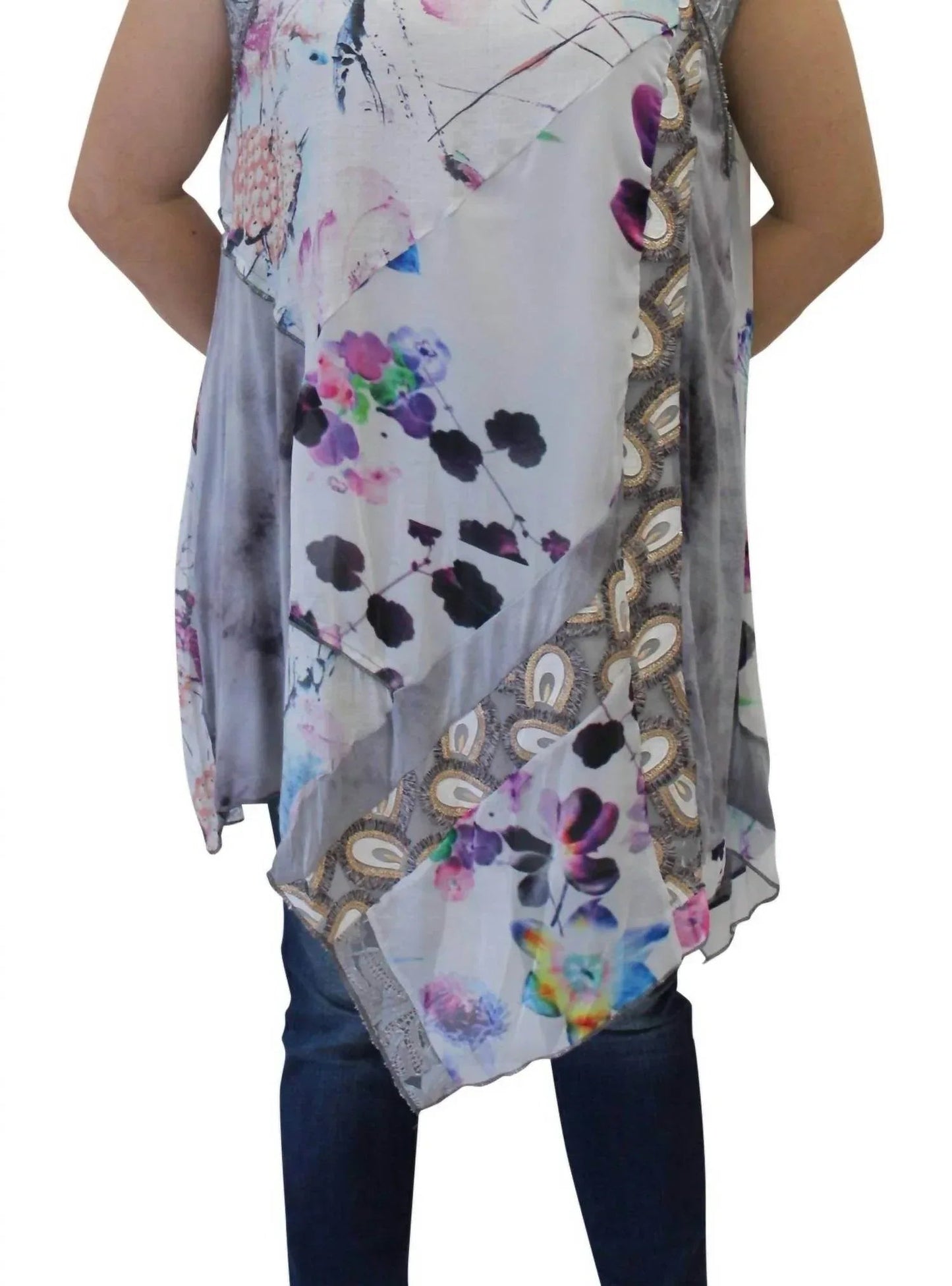 Blumen-Patchwork-Top ohne Ärmel