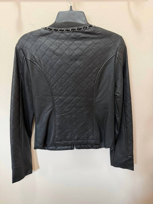 Women's Faux Leather Quilted Jacket