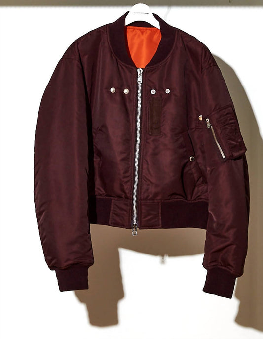Unisex Bomberjacke mit kurzem Schnitt und Reißverschluss