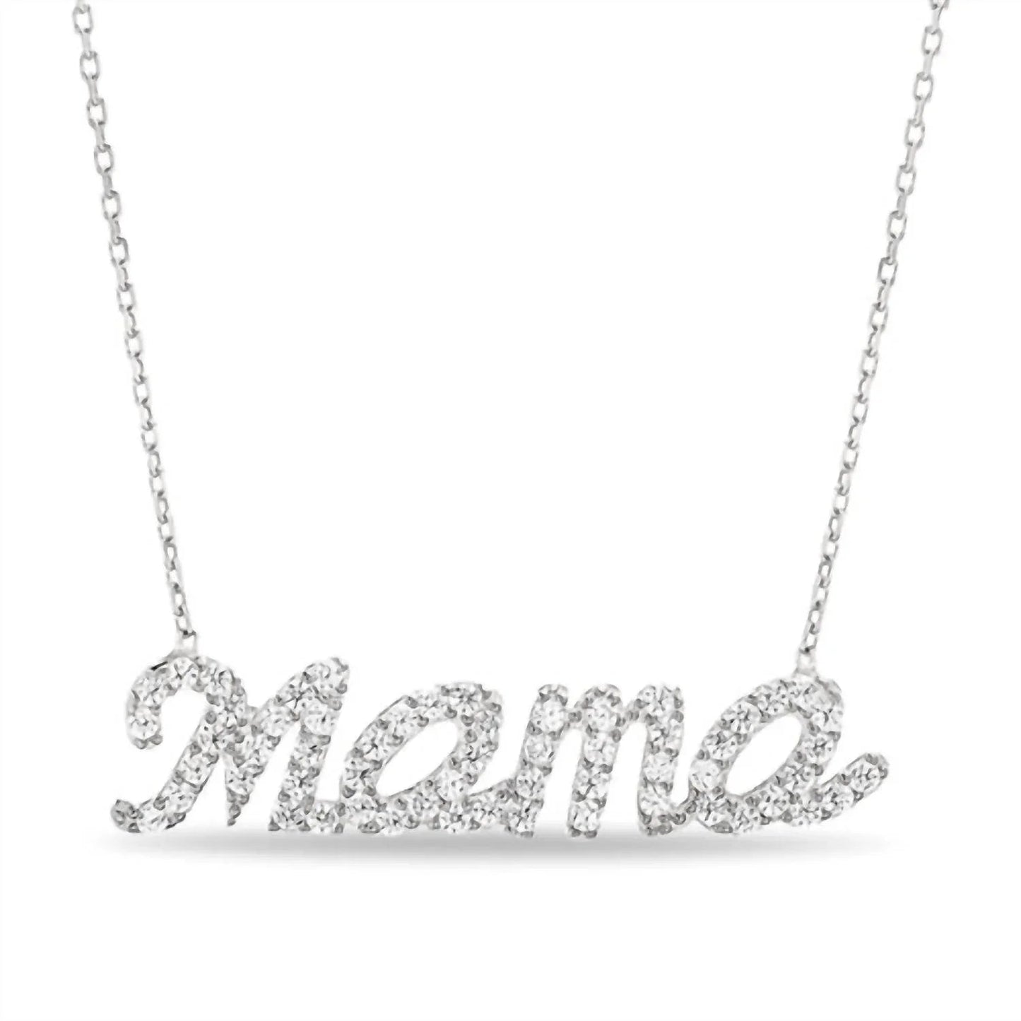 Damen-Halskette mit Zirkonia-Stein und „Mama“-Schriftzug