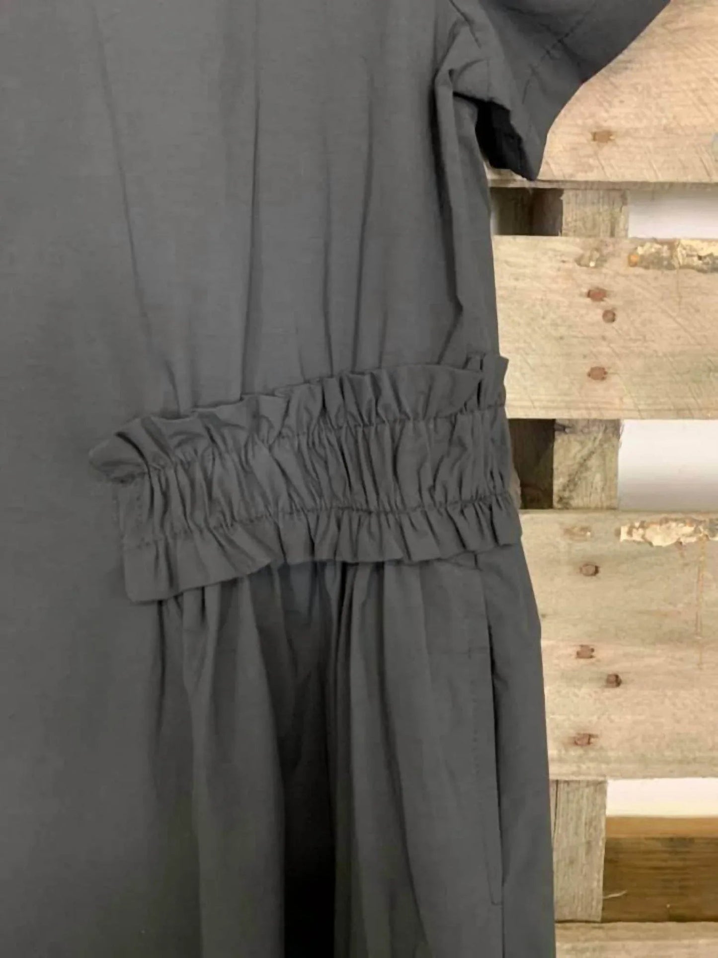 Short Sleeve Solid Midi Dress