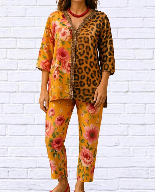 Demi Chiffon Animal And Floral Blouse