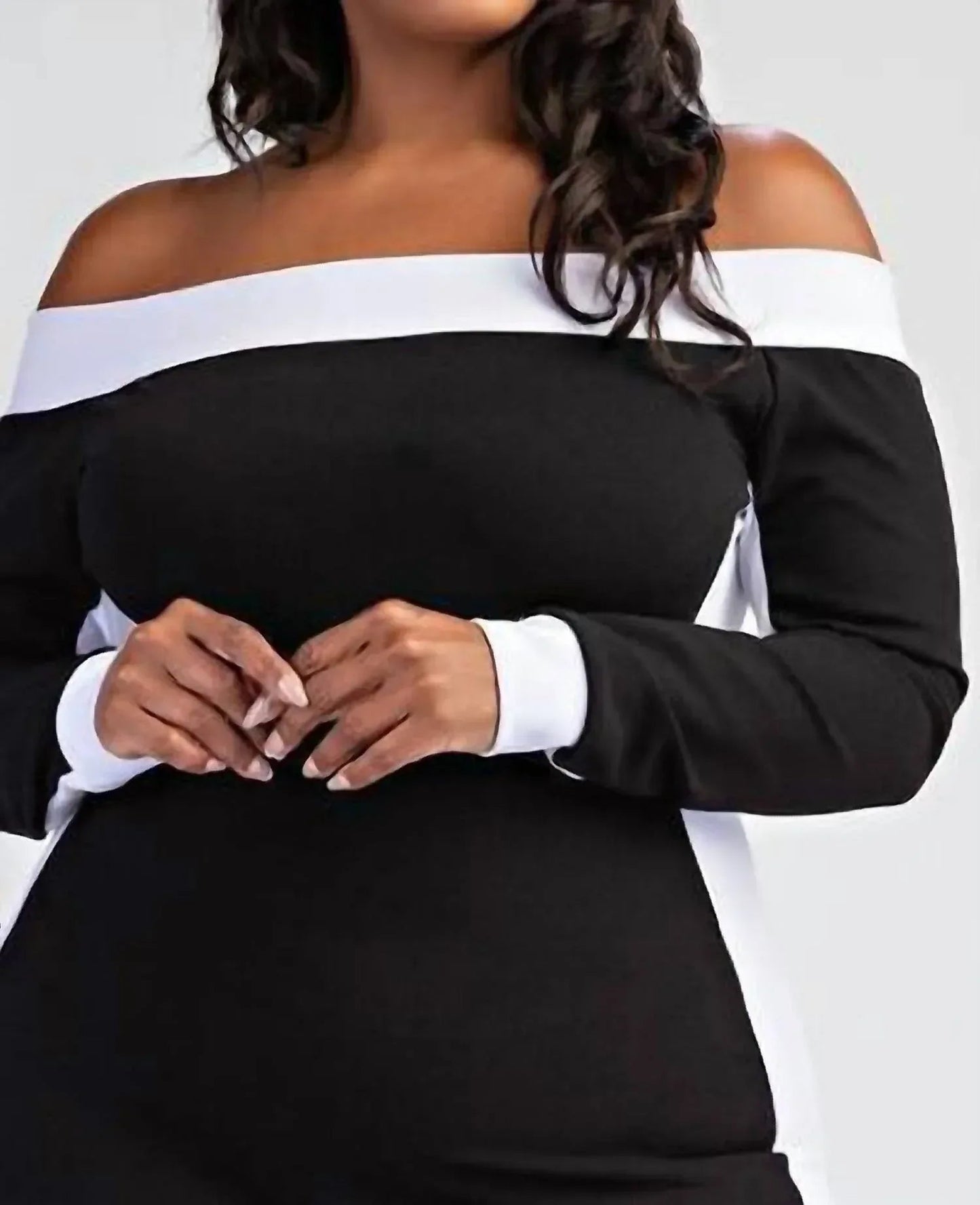 Off Shoulder Mid Length Dress