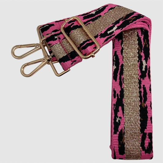 Women's Metallic Leopard Stripe Crossbody Bag Strap