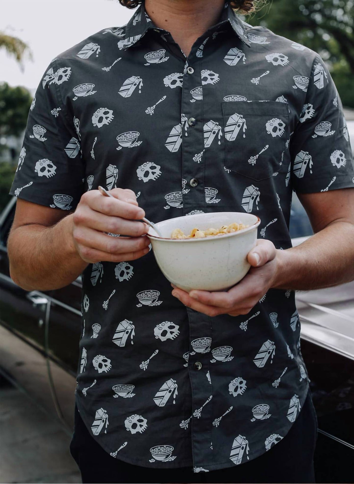 Unisex Cereal Killer Legeres Button-Down-Hemd
