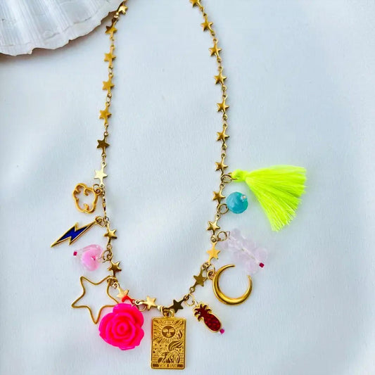 Women's Vintage Rainbow Charm Necklace