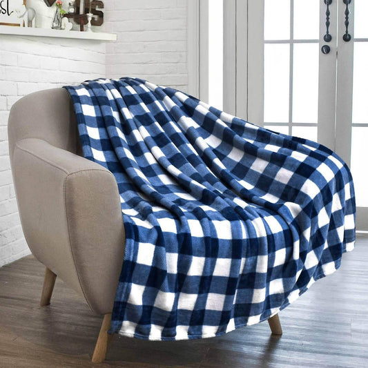 Buffalo Check Plaid Plush Fleece Blanket Throw
