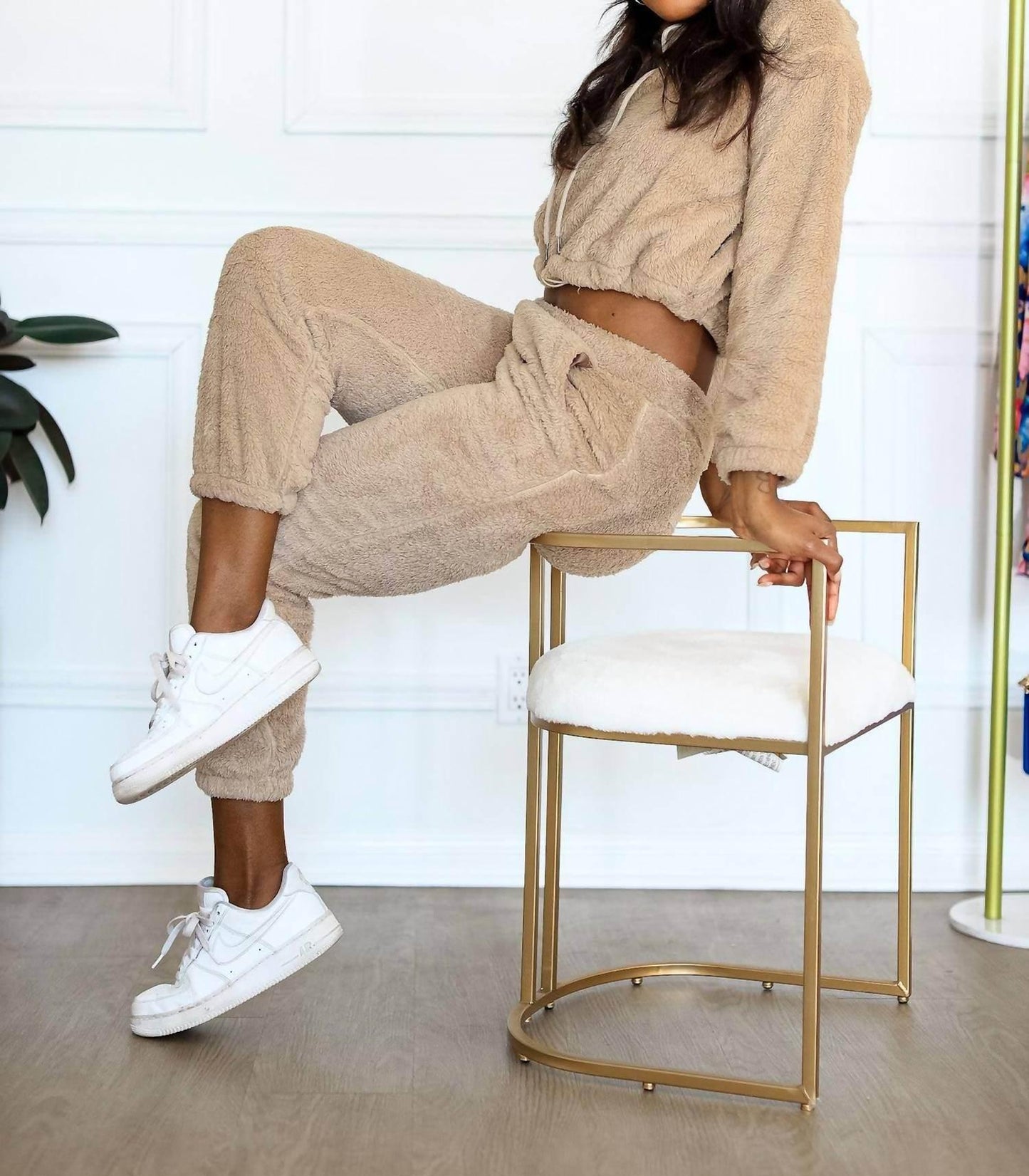 Cropped Hoodie Jogger-Set für Damen