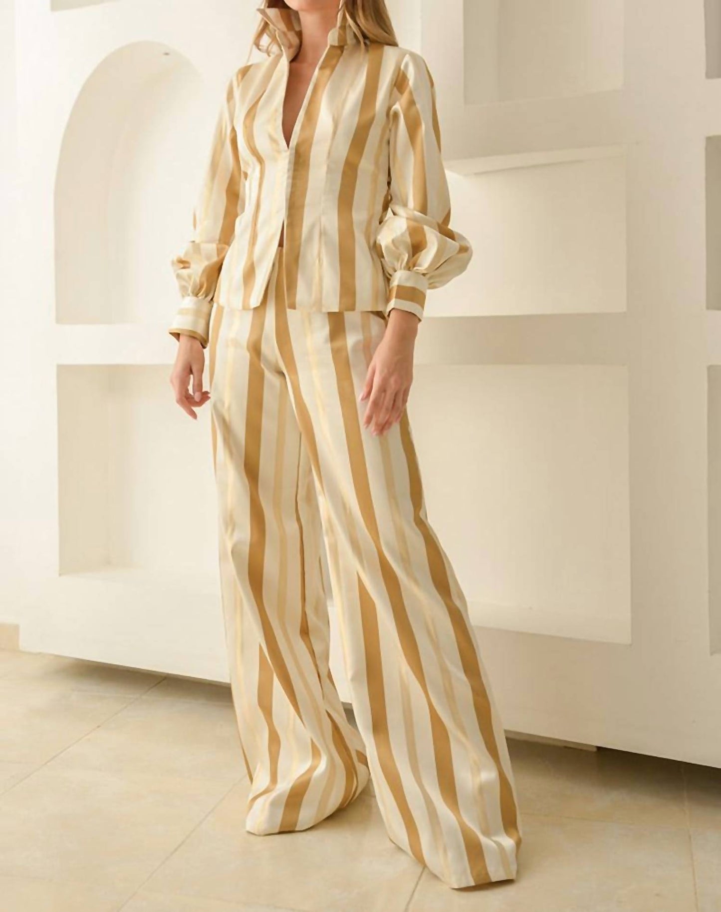 Regina Capri Stripes Suit Set