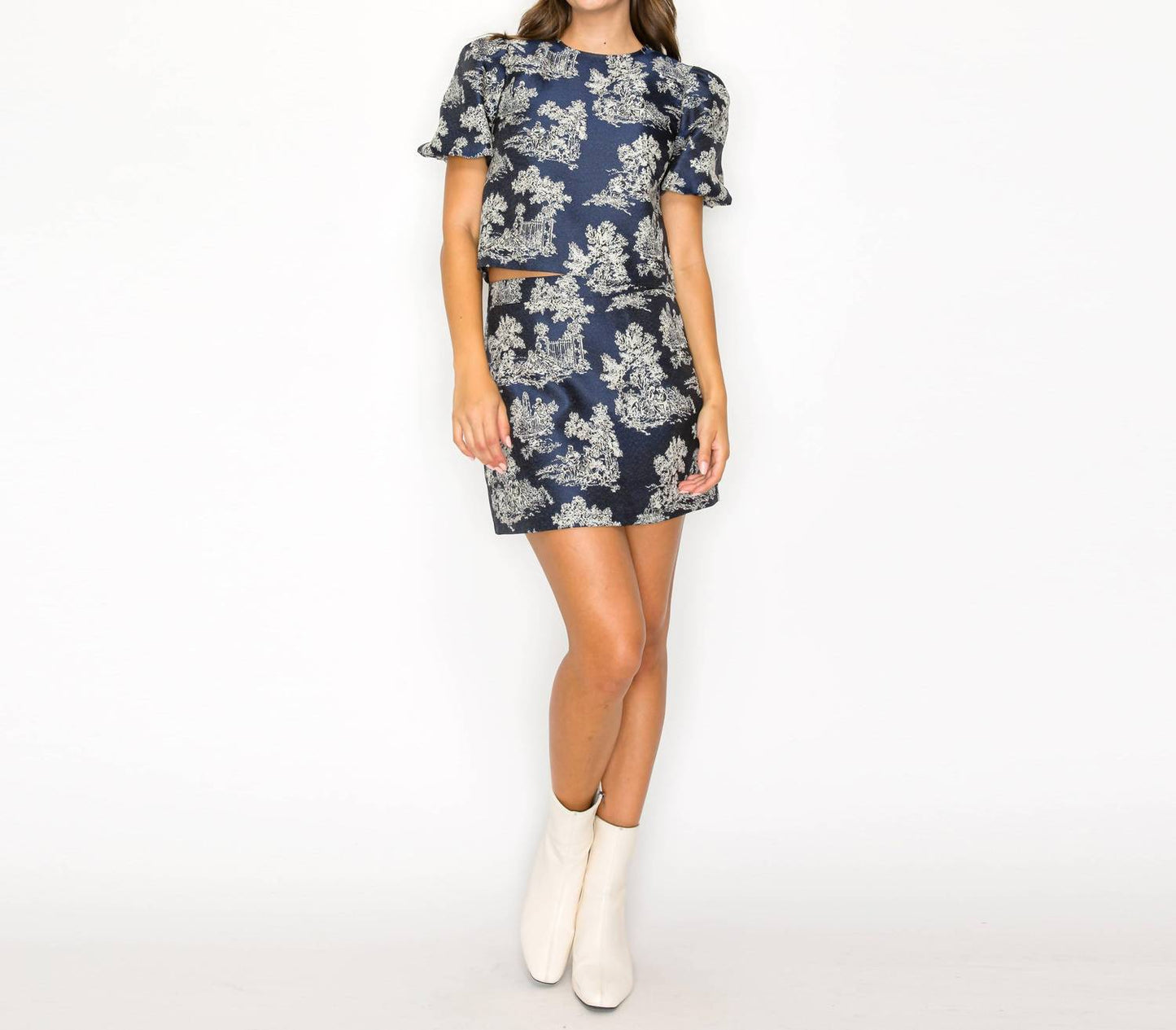 Oberteil mit Jacquardmuster aus Toile