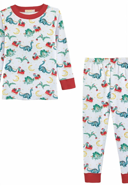Boy's Dino Clause Printed Kid Pajama Set