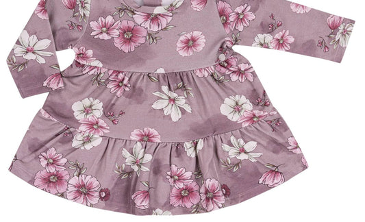 Mädchen-Stretch-Fleece-Kleid mit Aufdruck