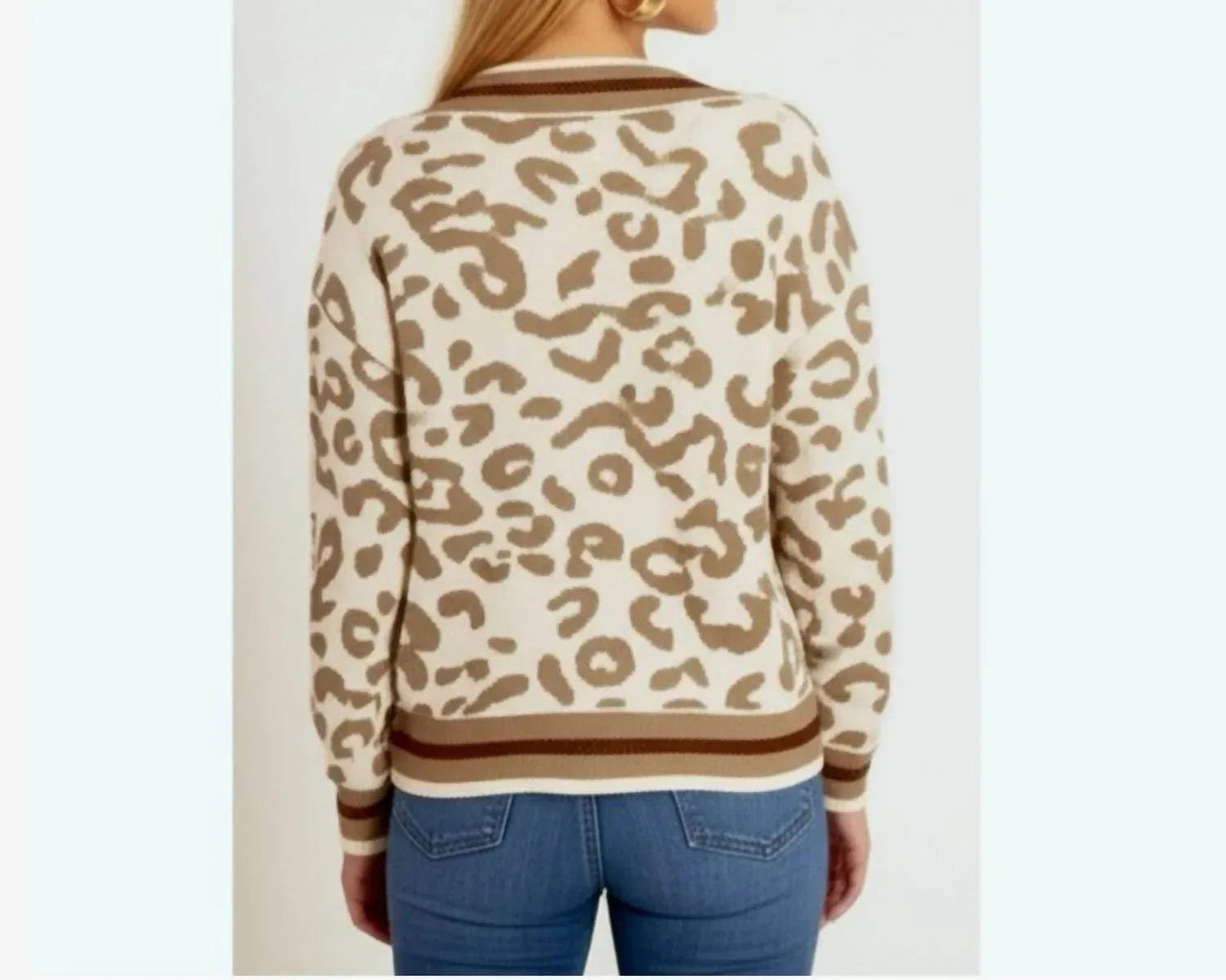 Animal Print Light Knit Winter Sweater