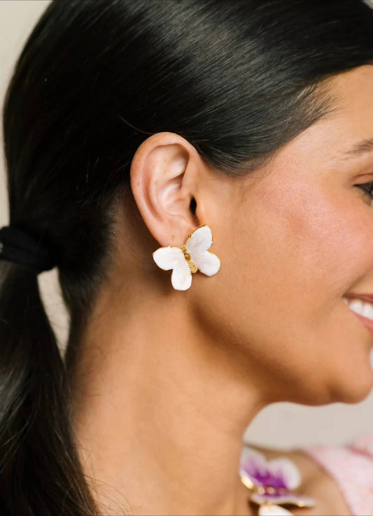 Women's Glassine Butterfly Earrings