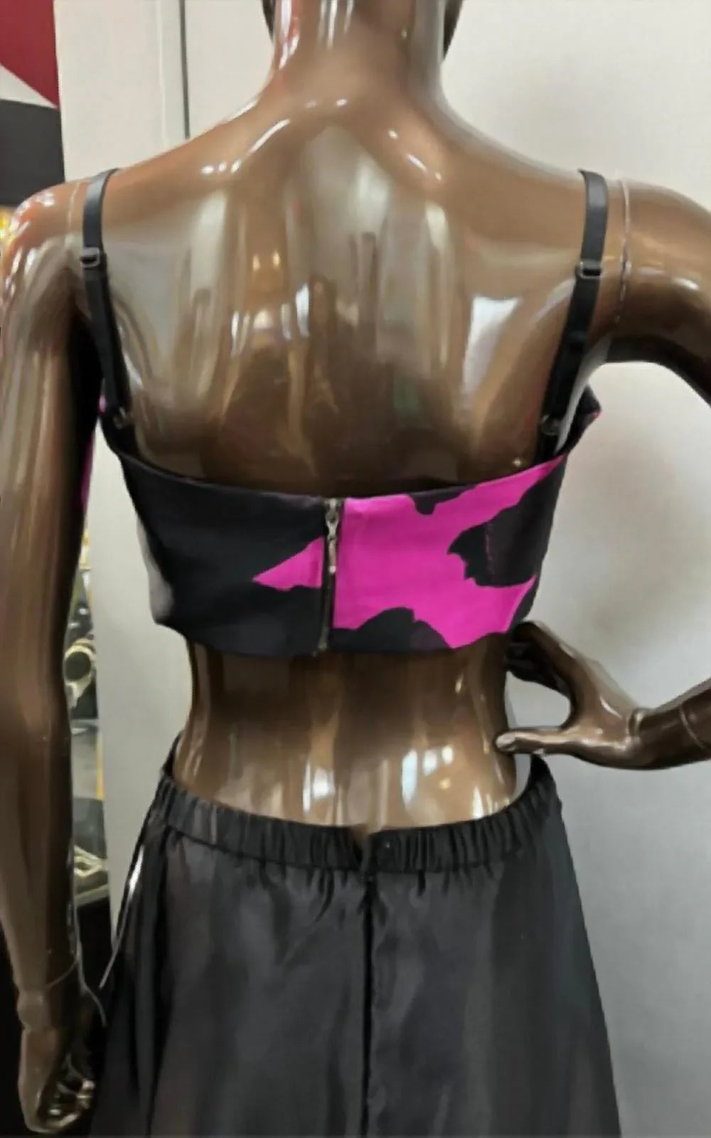 Zinzane Abstraktes Blumen-Bandeau und Jacken-Set