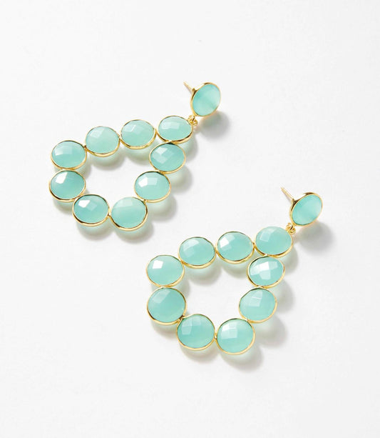 Women's Gemstone Bezel Drop Earrings