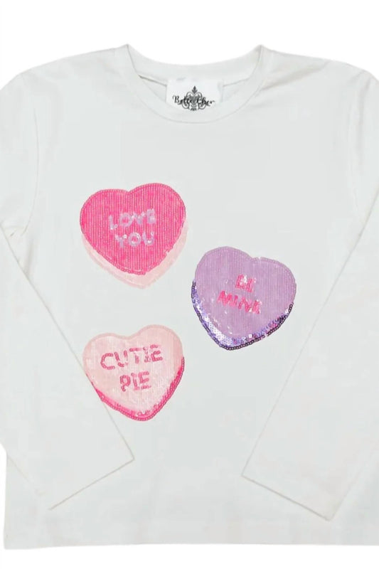Mädchen Langarmshirt mit Herz-Ausschnitt