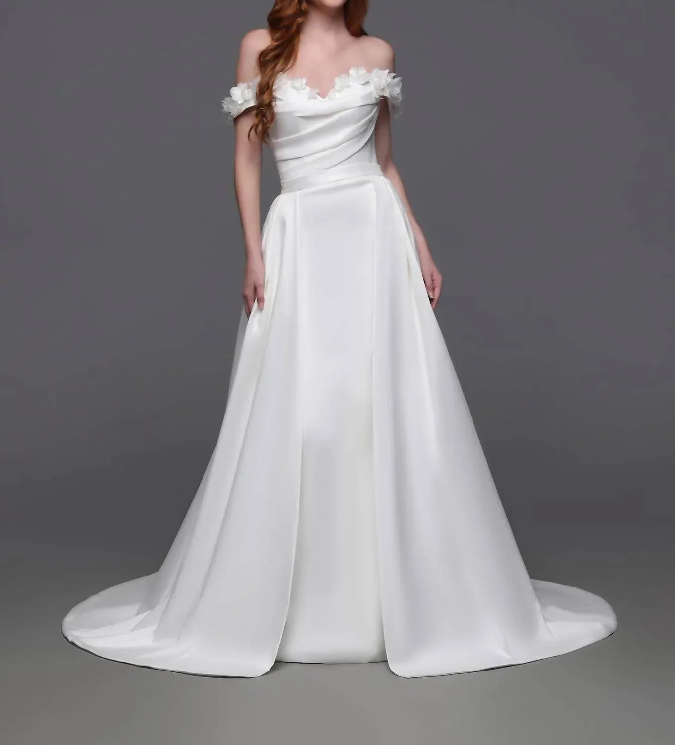 Schulterfreies Hochzeitskleid