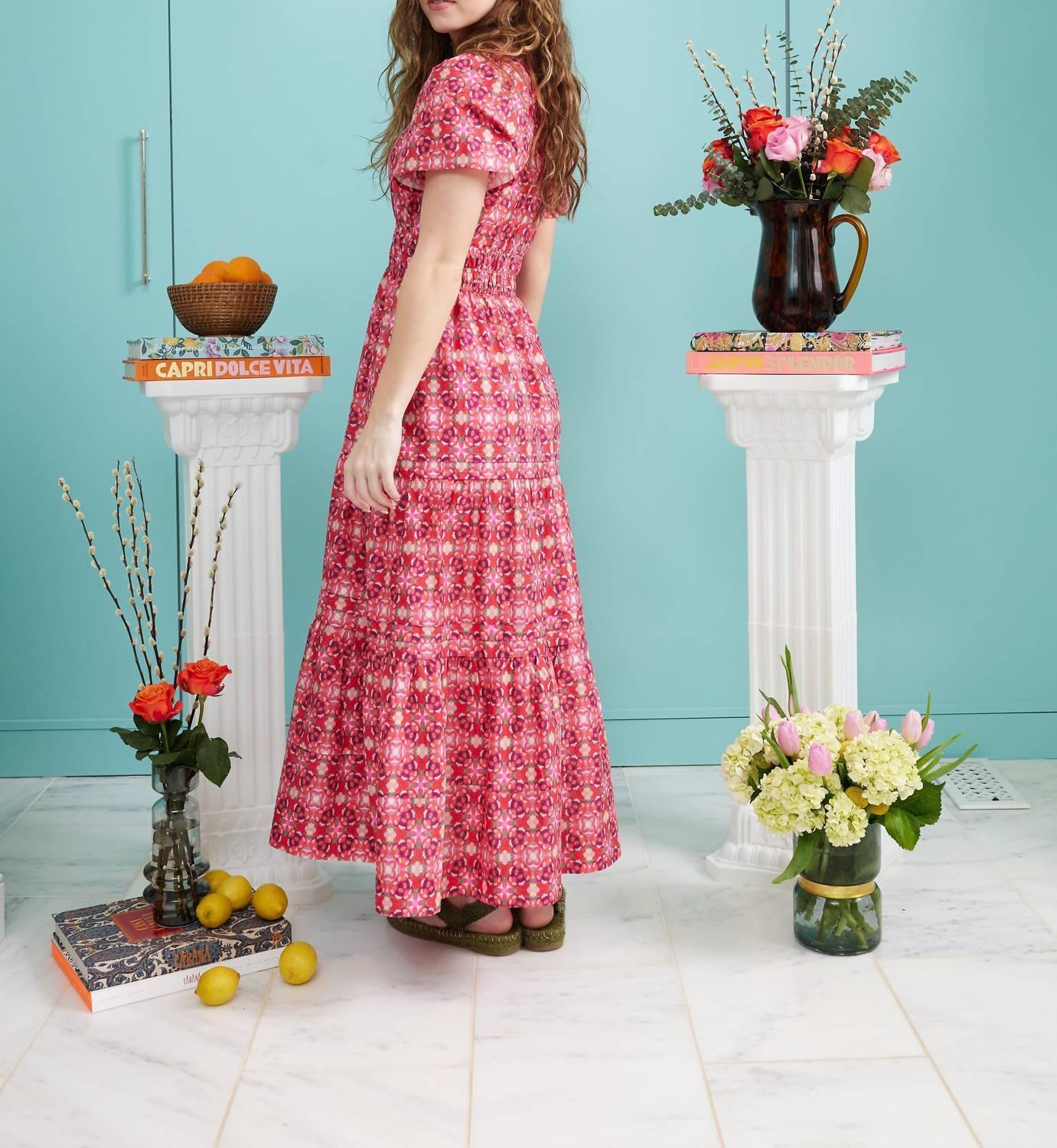 Maxikleid mit tiefem V-Ausschnitt Poppy