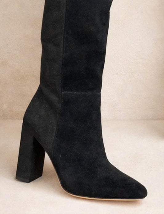 Women's Velvet Knee Boot
