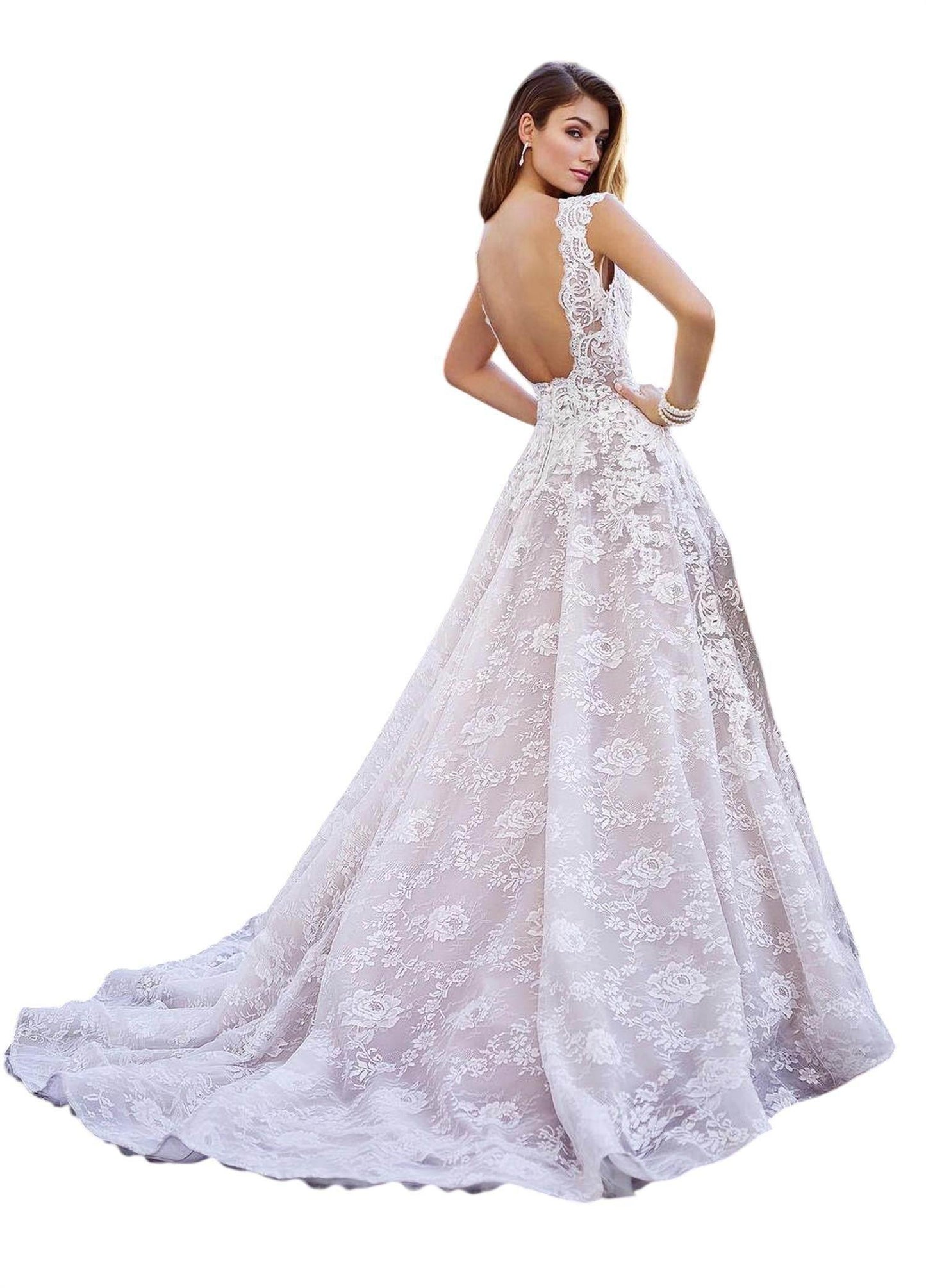 Brautkleid mit V-Ausschnitt