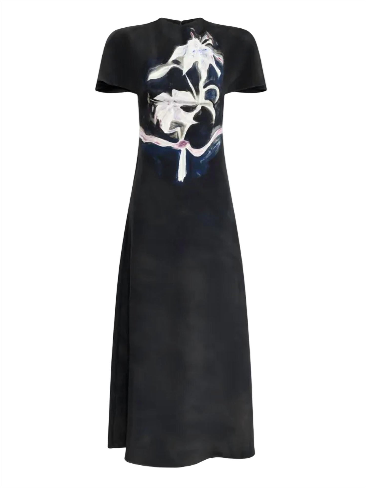 Midi-Kleid aus Seide mit Gänseblümchenmuster