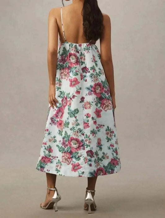 Sophia Apron-top Jacquard Floral Dress