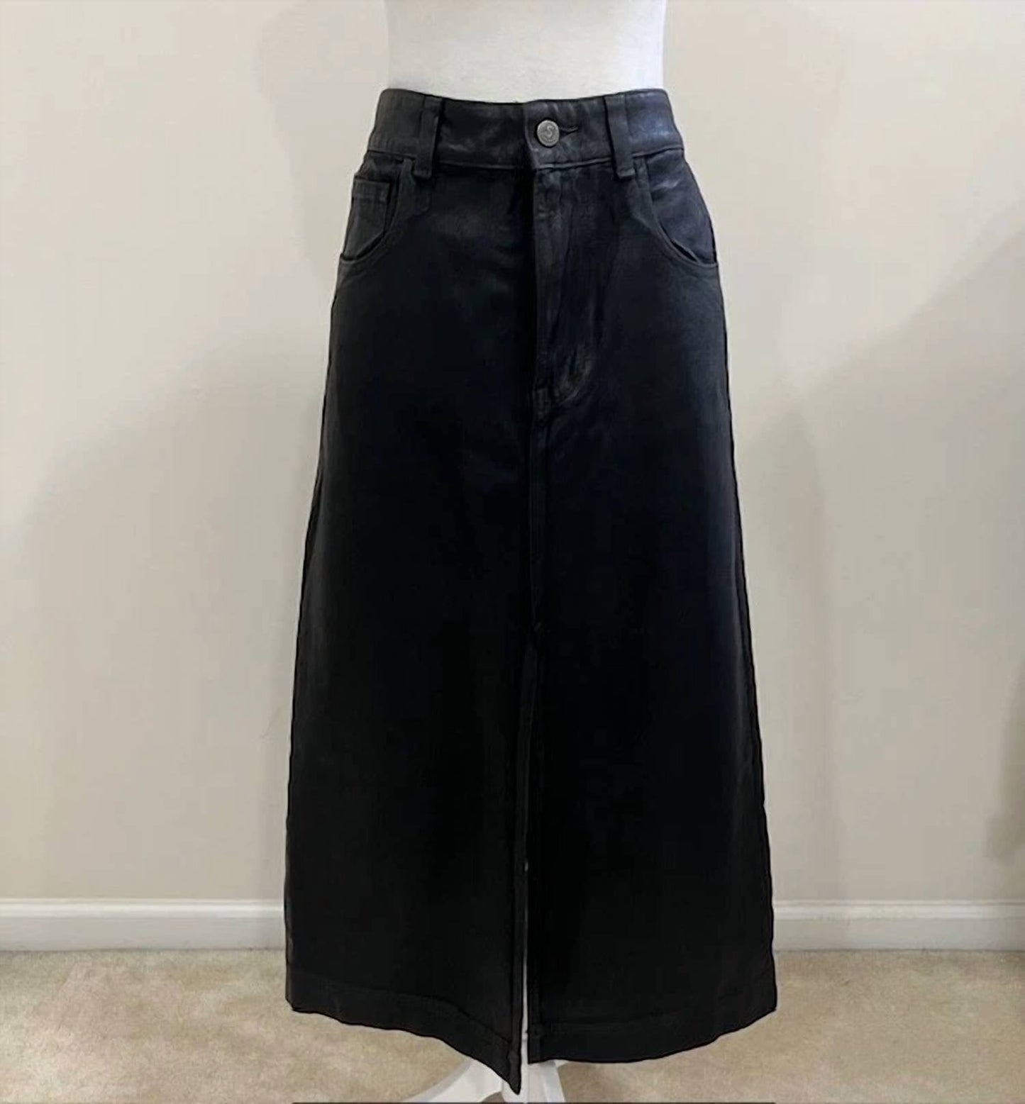 Stetten beschichteter Jeans-Midirock