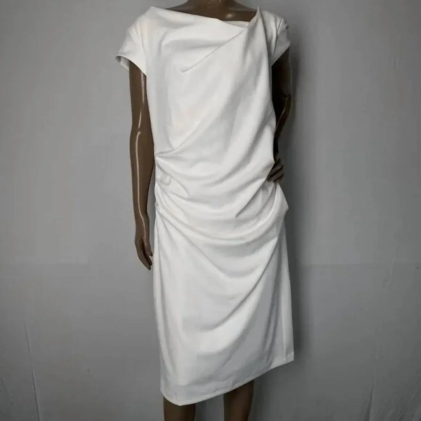 Midi-Kleid mit überschnittenen Ärmeln und Raffungen