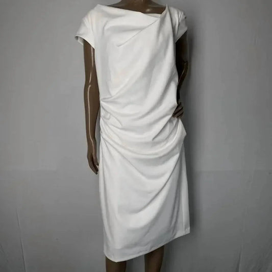 Cap Sleeve Draped Midi Dress