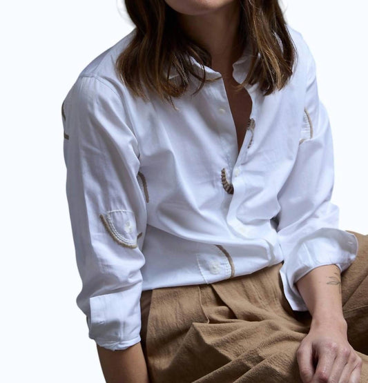 Gathered Embroidered Shirt