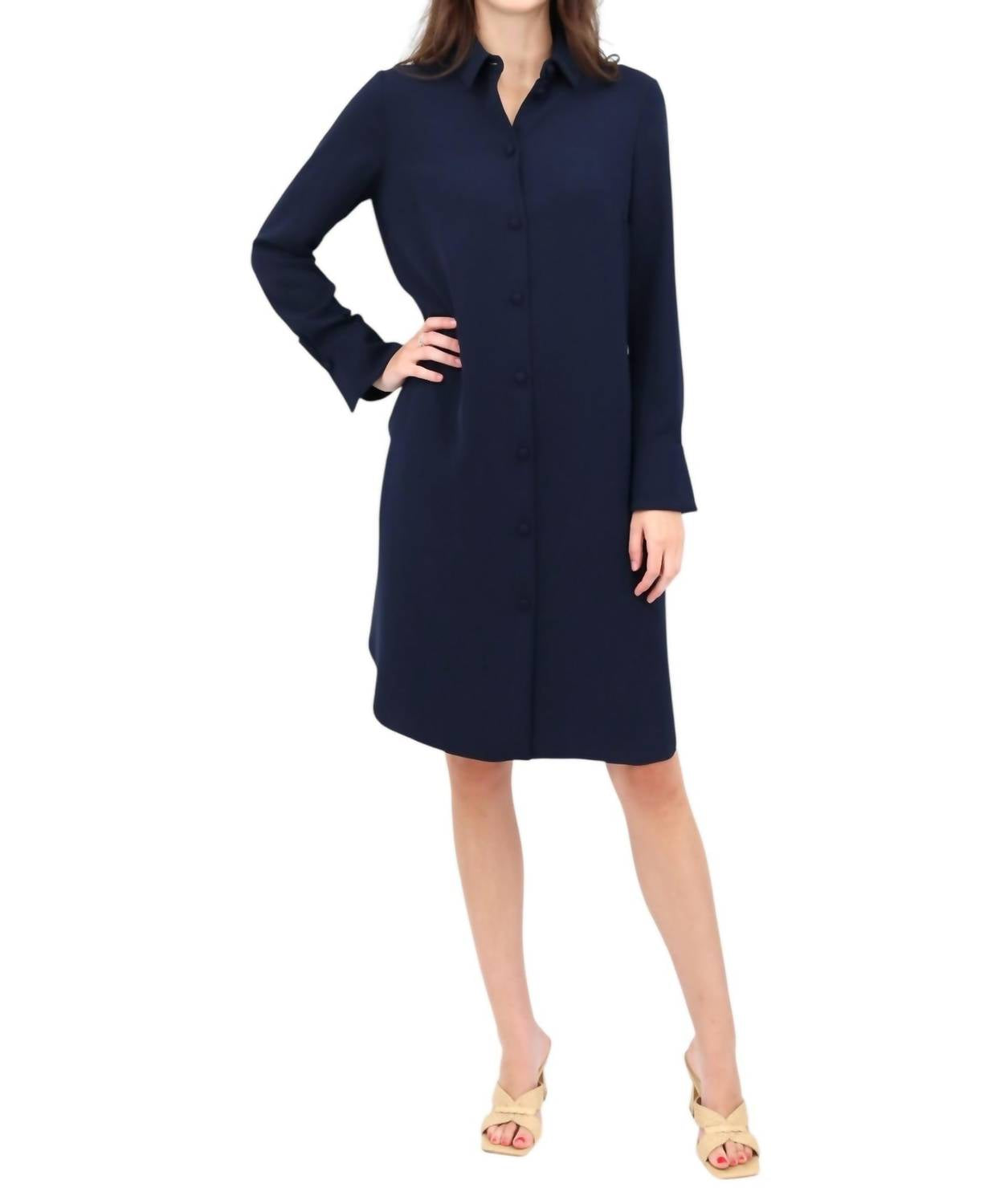 Glänzendes Crêpe Hemdblusenkleid