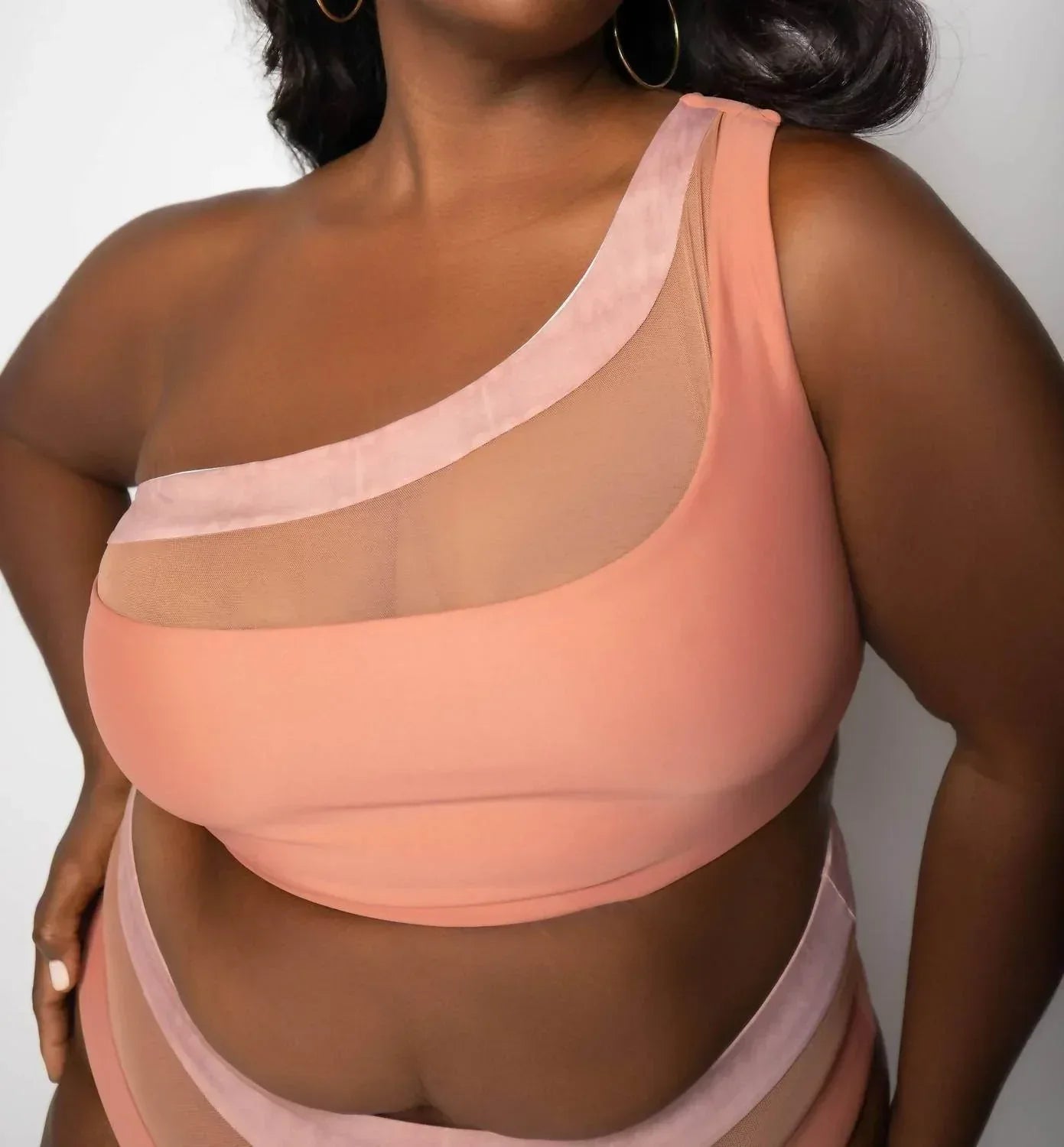 Bay One-Shoulder-Bikini-Oberteil – Große Größen