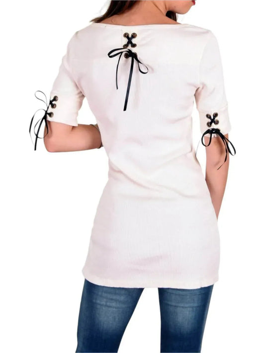 Y2K Lace Up Tunic Top