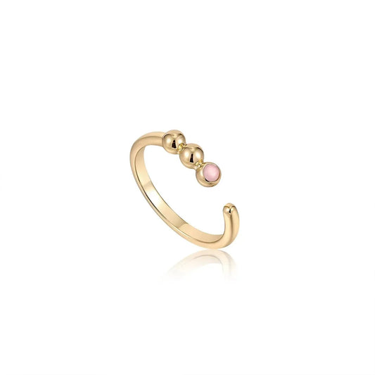 Women's Orb Rose Quartz Adjustable Ring