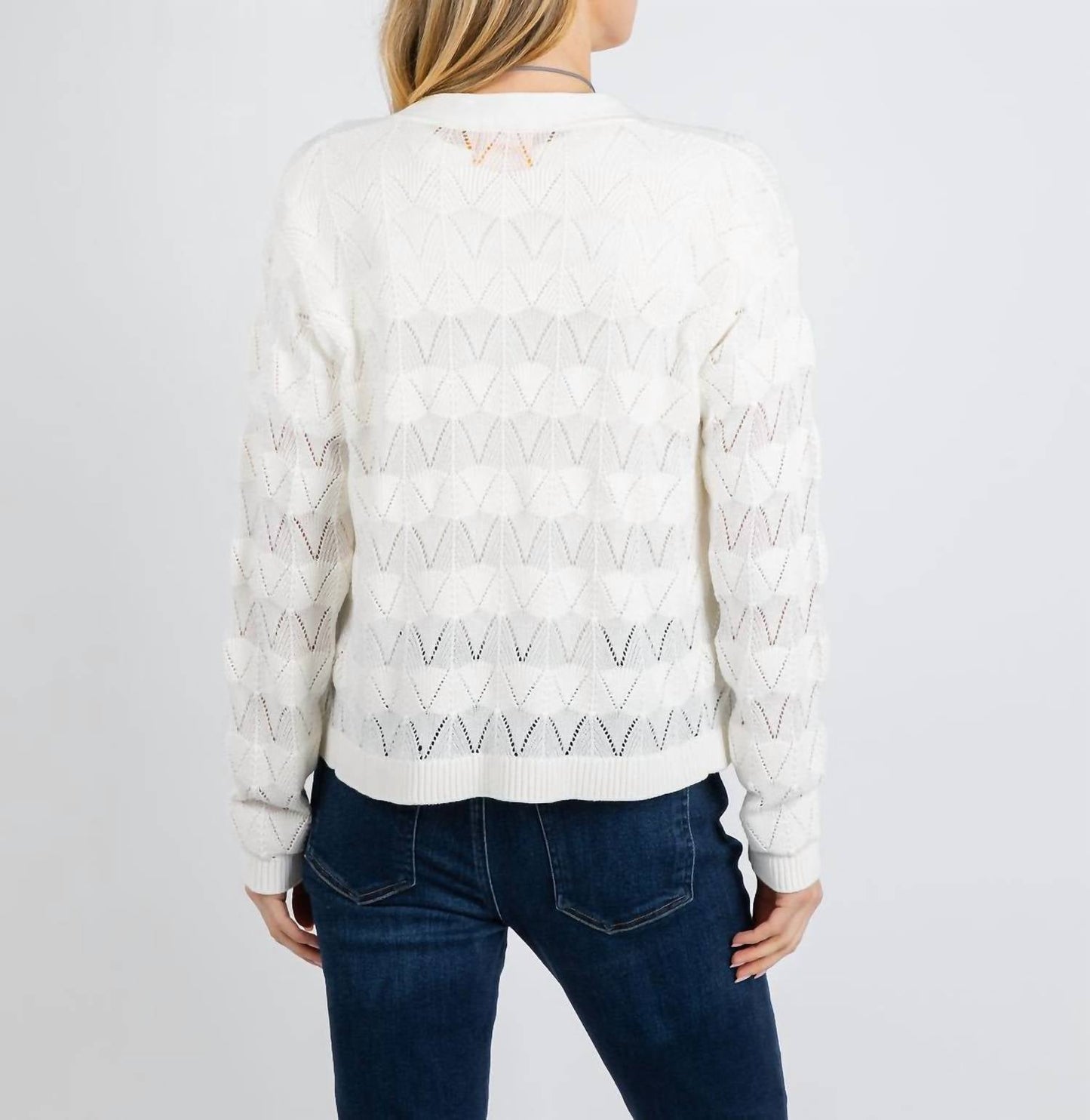 Zickzackmuster-Cardigan