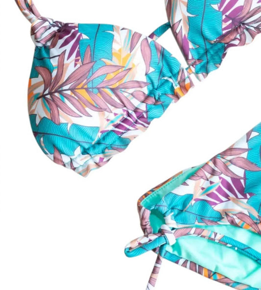 Women's Floral Aqua Bikini Set