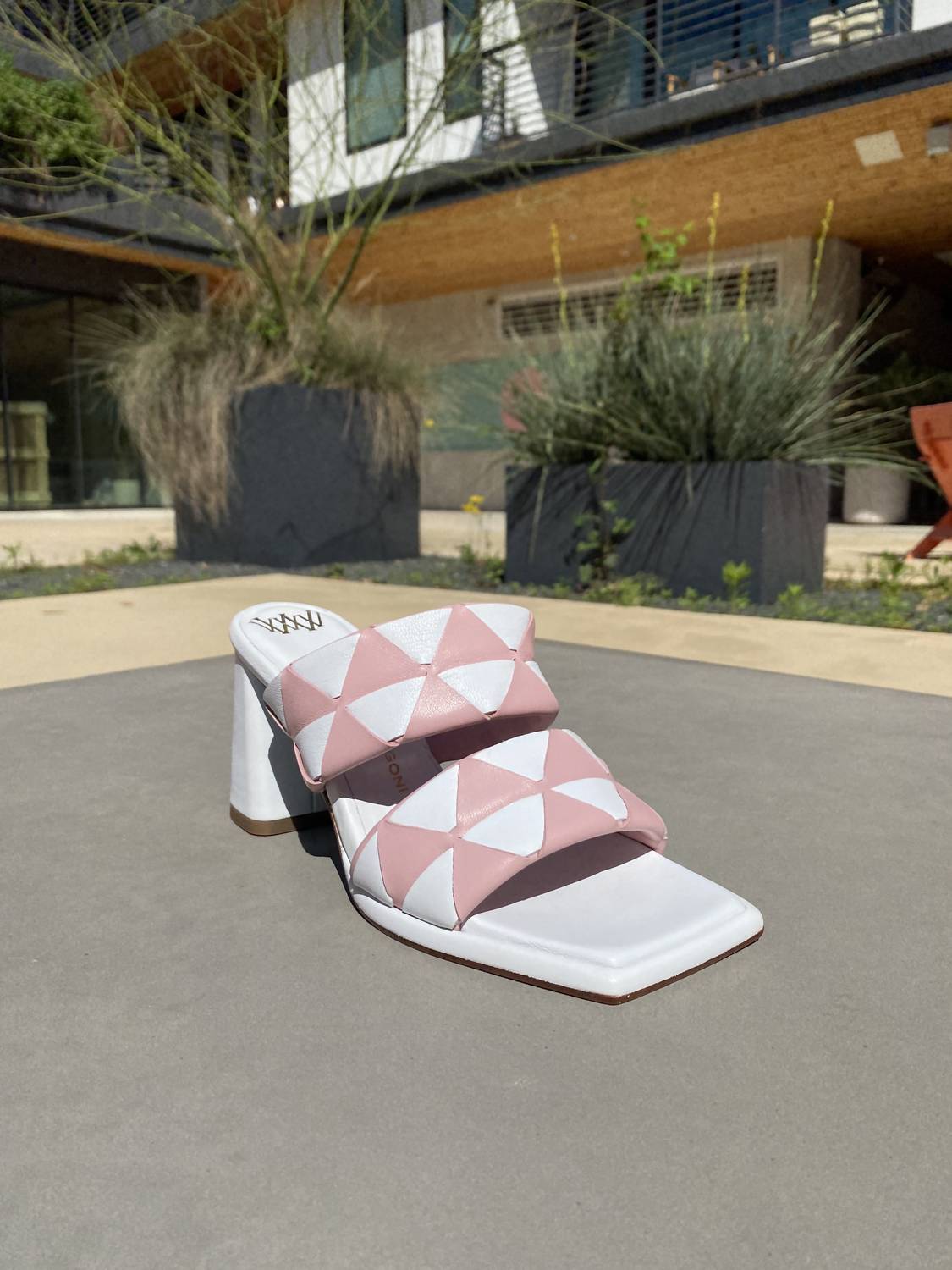 Damen-Sandalen Luppolo mit geometrischen Blockabsätzen
