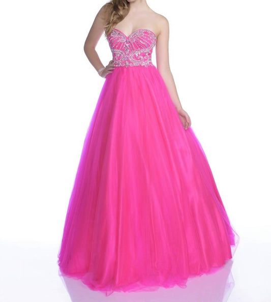 Strapless Sequined Tulle Ballgown