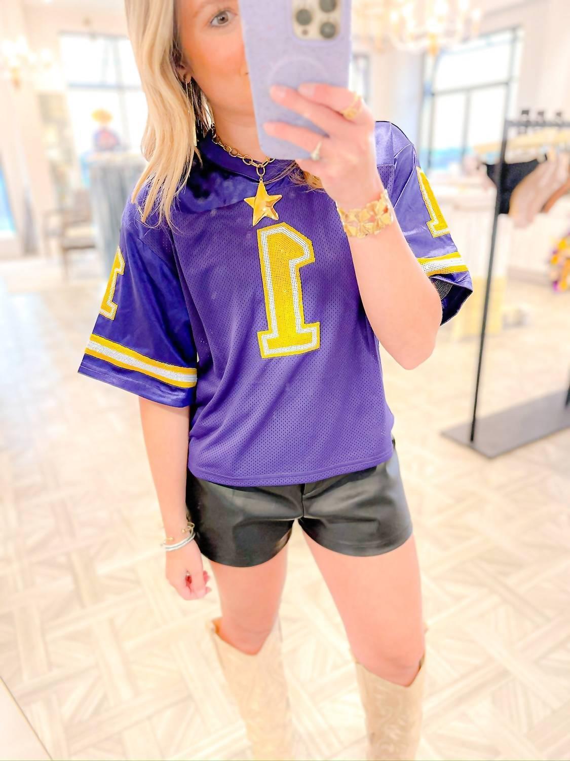 Lsu Pailletten-Trikot-Oberteil