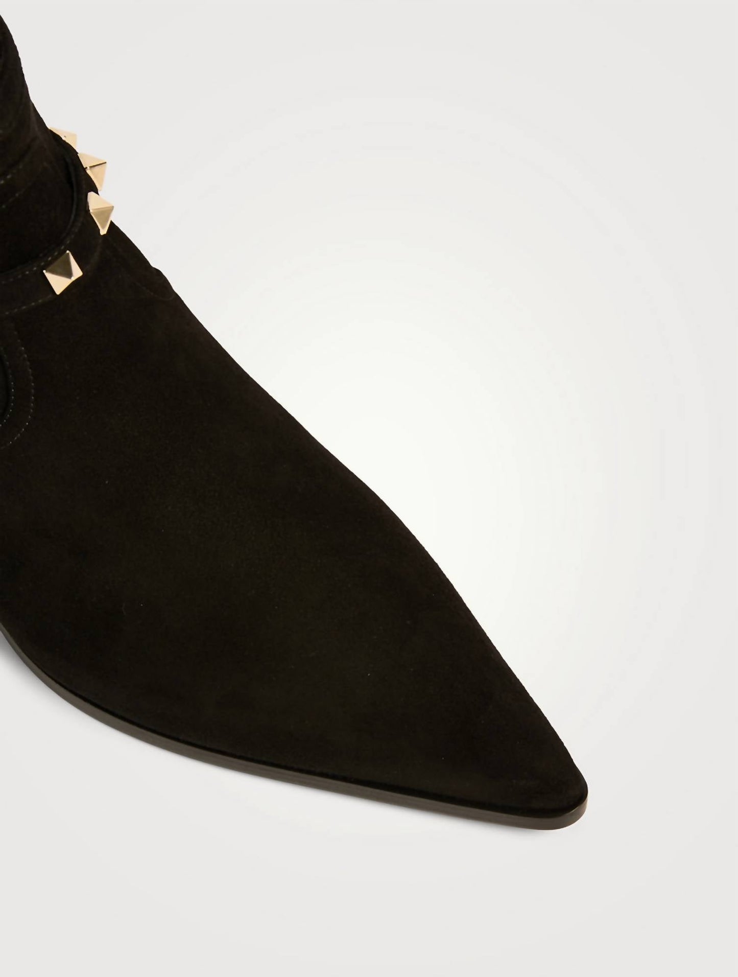 Damen-Stiefelette aus Plüsch-Wildleder mit Absatz