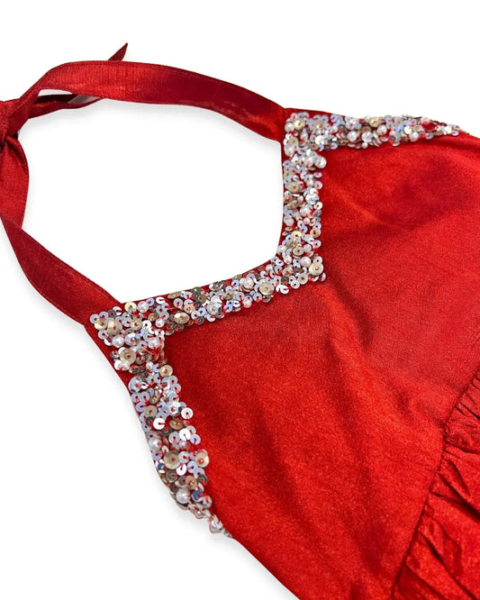 Mädchen-Paillettenkleid mit Neckholder